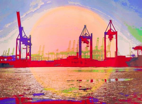 Kräne am Hafen 9 von Doris Beckmann