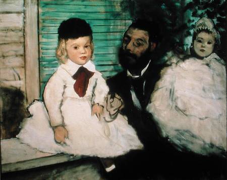 Baron Lepic with his two daughters von Edgar Degas