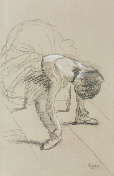 Seated Dancer Adjusting her Shoes von Edgar Degas