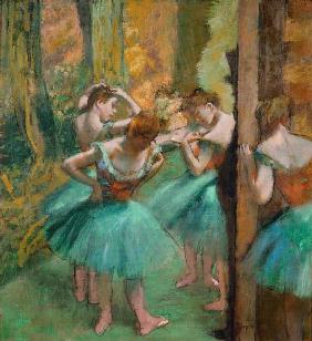 Tänzerinnen in Rosa und Grün
