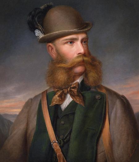 Porträt von Kaiser Franz Joseph I. von Österreich im Ischler Jagdkostüm
