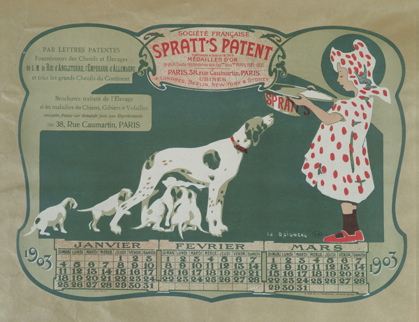 Cover of a Calendar promoting Spratts Patent Dog Food. 1903 von Edouard Doigneau