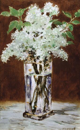 White Lilac in a Crystal Vase