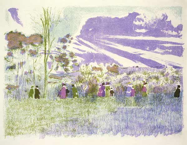 Across the Fields, 1898/99 (colour litho)  von Edouard Vuillard