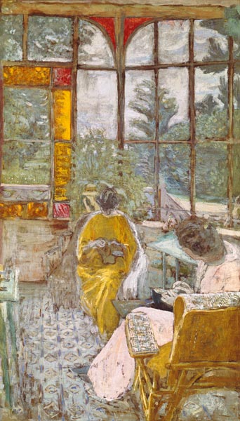 Two Women Embroidering on a Veranda von Edouard Vuillard