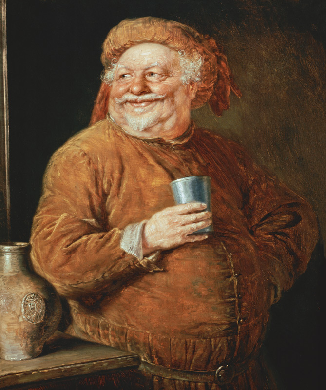 Falstaff mit einem Zinnbecher von Eduard Grützner