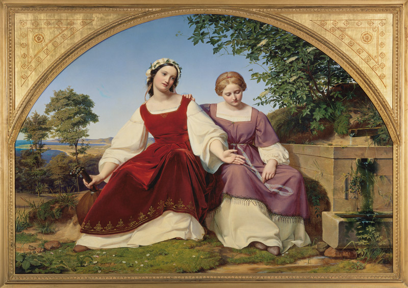 Die zwei Mädchen am Brunnen von Eduard Julius Friedrich Bendemann