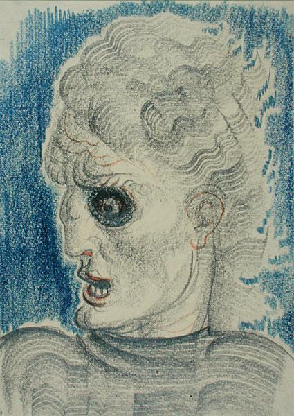 Head with Streamy Hair von Eduard Wiiralt