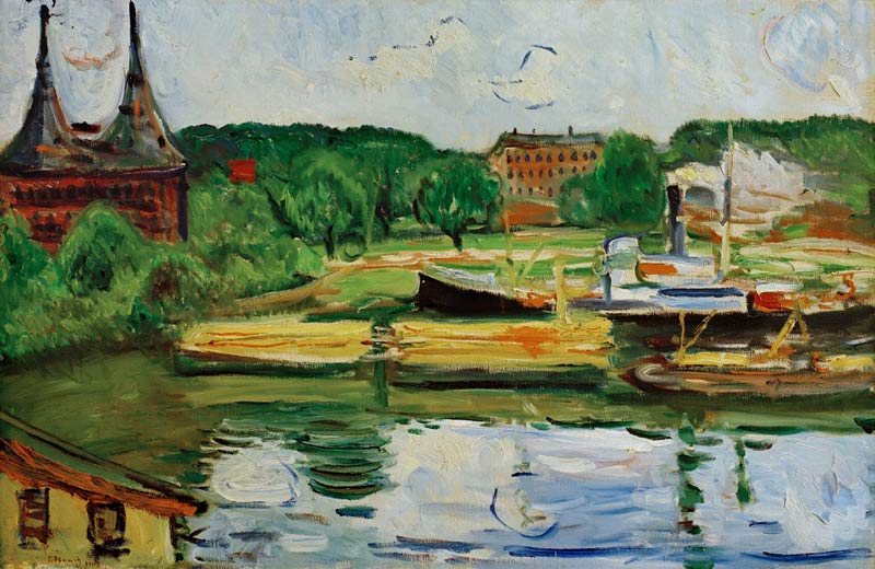 Lübecker Hafen mit Holstentor von Edvard Munch