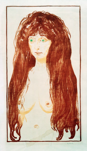 Die Sünde’, Akt mit roten Haaren und grünen Augen” von Edvard Munch