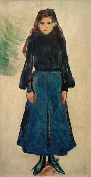 Das traurige Mädchen (Das blaue Mädchen) von Edvard Munch