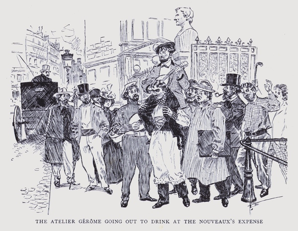 Bohemian Paris: The Atelier Gerome going out to drink at the Nouveauxs expense von Edward Cucuel