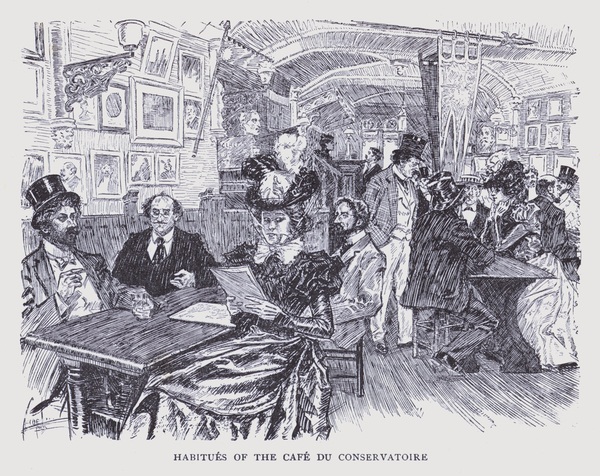 Bohemian Paris: Habitues of the Cafe du Conservatoire von Edward Cucuel