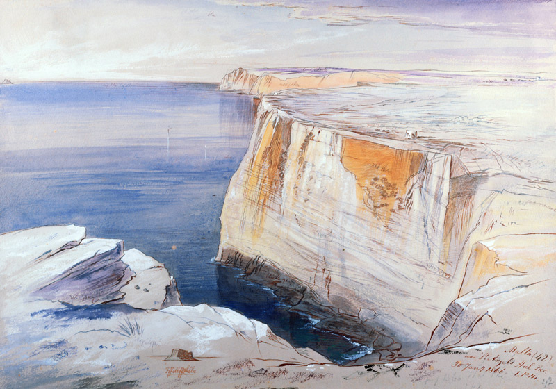Malta, Near St. Angelo Hal Far, 1pm von Edward Lear