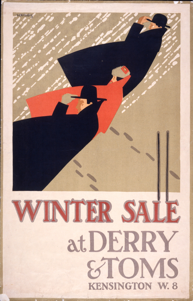 Advertisement for a Winter Sale at Derry & Toms von Edward McKnight Kauffer