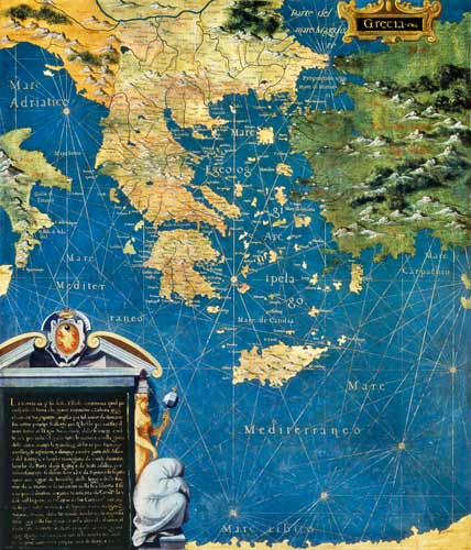 Map of Sixteenth Century Greece von Egnazio Bonsignori