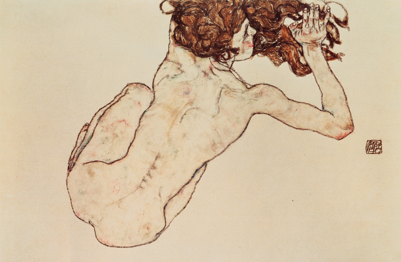 Kauernder Rücken-Akt von Egon Schiele