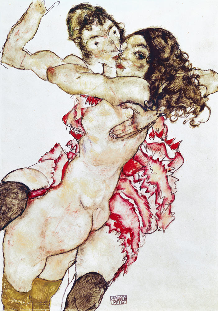 Two Girls Embracing von Egon Schiele