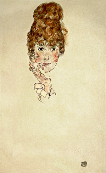 Portraitkopf Edith Schiele von Egon Schiele