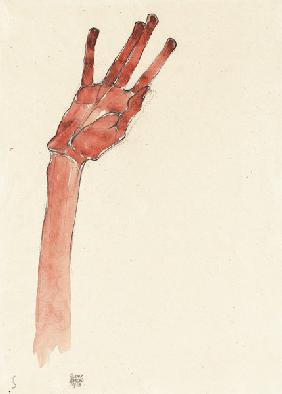 Erhobene rote Hand