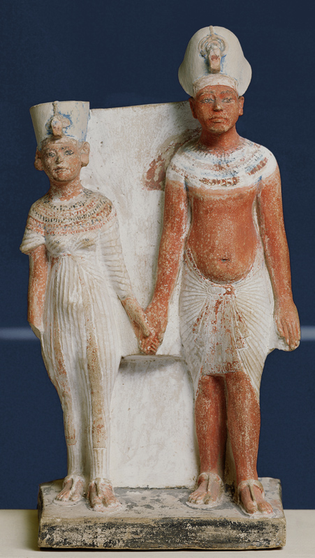 Statuette of Amenophis IV (Akhenaten) and Nefertiti, from Tell el-Amarna, Amarna Period, New Kingdom von Egyptian