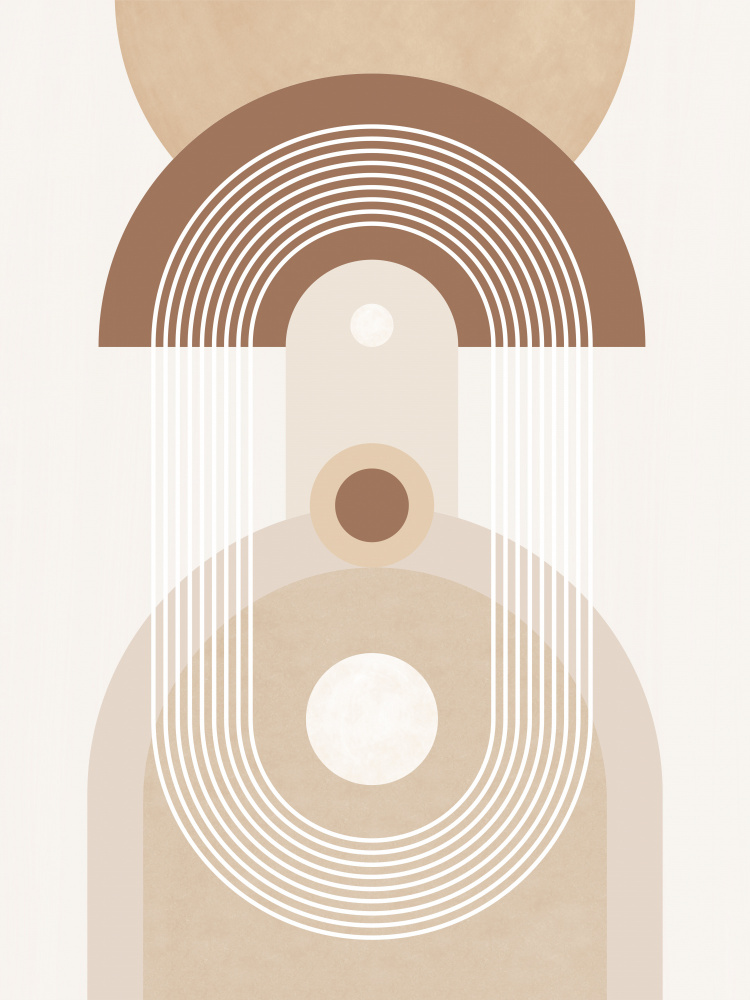 Beige Mid Century Poster No.3 von Elena Ristova