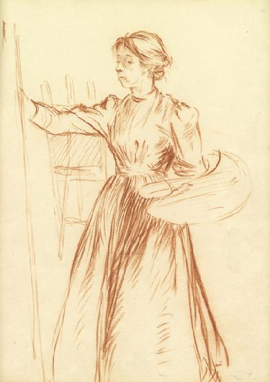 Study of Gwen John at the easel