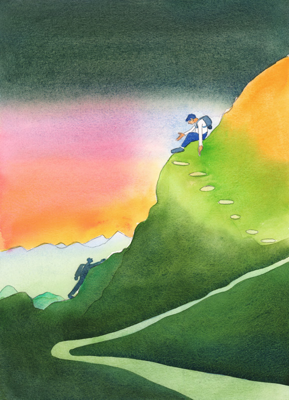 Someone who has been brought high in prayer, and asked by the Lord to guide others, is like a climbe von Elizabeth  Wang