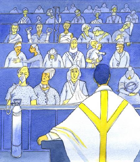 As the priest looks at his congregation, preparing to preach and teach at Mass, he should remember h