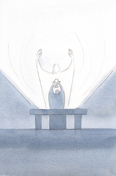 At the offering, Christ pleaded on our behalf, arms out-stretched to the Father von Elizabeth  Wang