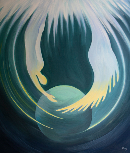 Christ and the Holy Spirit are like two arms from the Father which embrace the Earth von Elizabeth  Wang