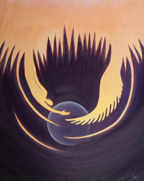 Christ and the Holy Spirit are like two arms from the Father which embrace the Earth von Elizabeth  Wang