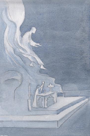 Christ rejoins His friends, each time that Holy Church calls Him at Mass, through the solemn recital