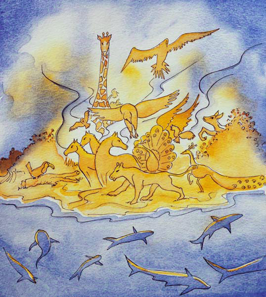 God saw that His creation was good and continues to care for it, 2004 (w/c on paper)  von Elizabeth  Wang