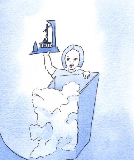 I saw a child who unwrapped a precious object