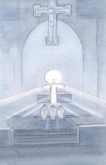 I saw Christ looking on His people, delighting in being here with us all