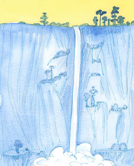 In His unchanging Will, God is like the perpetual and steady descent of a vast forest waterfall