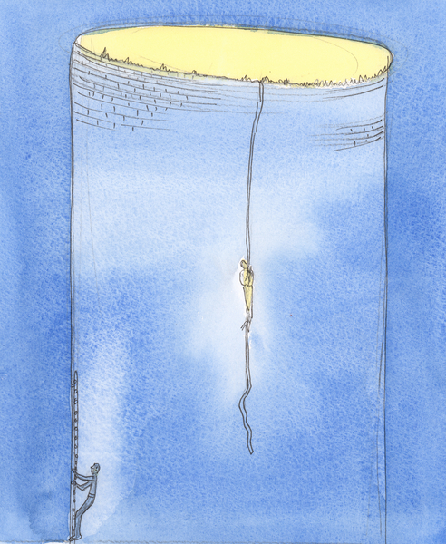 In intercession, it is as if God allows one person to descend on a rope to rescue another person who von Elizabeth  Wang