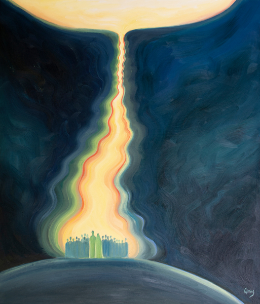 The prayer of the Church, offered through Jesus, and with Mary, is like an umbilical cord that ascen von Elizabeth  Wang