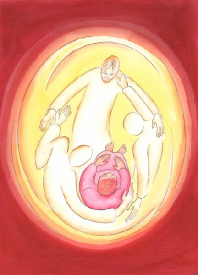 Through being wholly united in love with the Holy Trinity, through doing Gods Will and loving all th