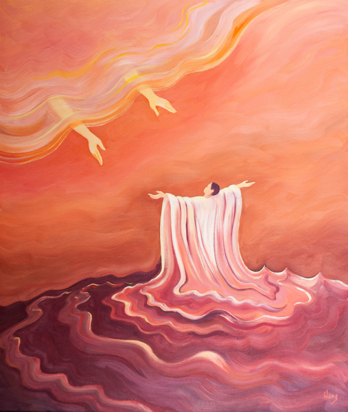 Through the Blood of Christ we are washed and clothed in a white garment, ready to approach the Fath von Elizabeth  Wang