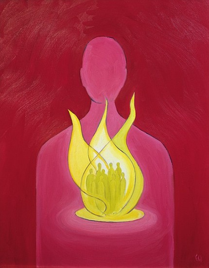 With God''s love we can help pray for those we carry in our hearts, 2000 (oil on panel)  von Elizabeth  Wang