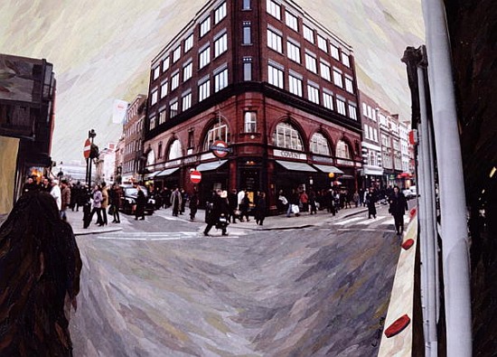 Turn Left for Neal Street, 1998 (paper mosaic collage)  von Ellen  Golla