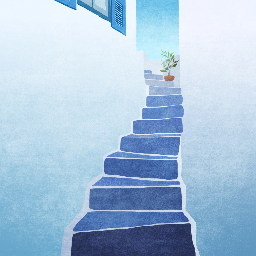 Greece Stairs von Emel Tunaboylu