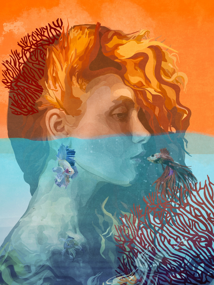 Sualtinda Mercanli Kiz von Emel Tunaboylu