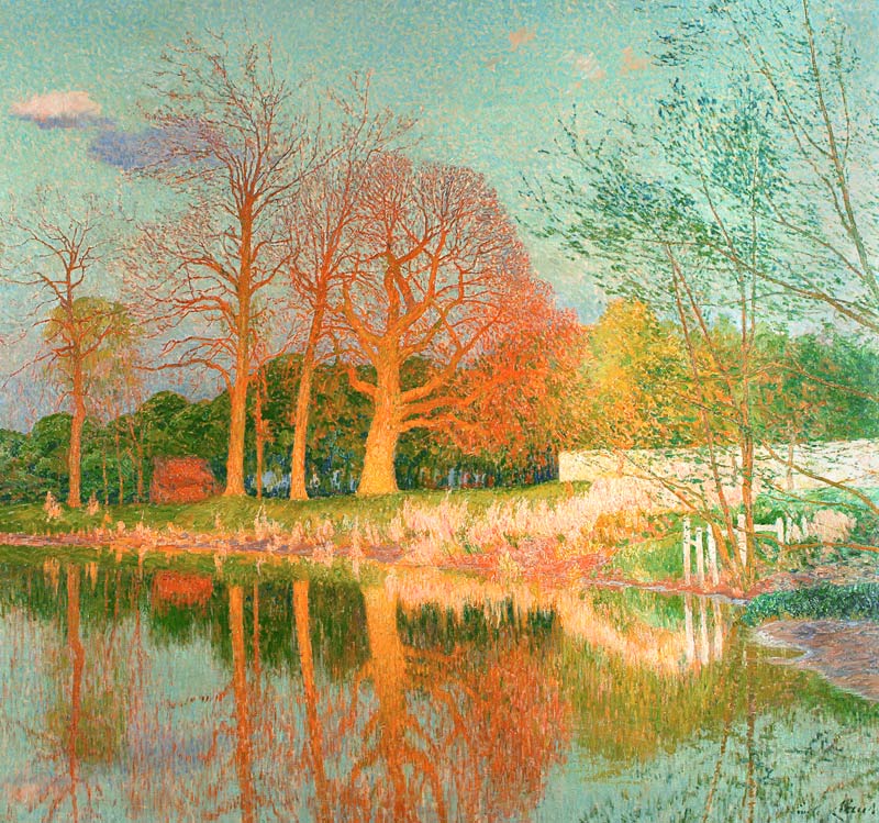 Kastanienbaum in der Abendsonne von Emile Claus