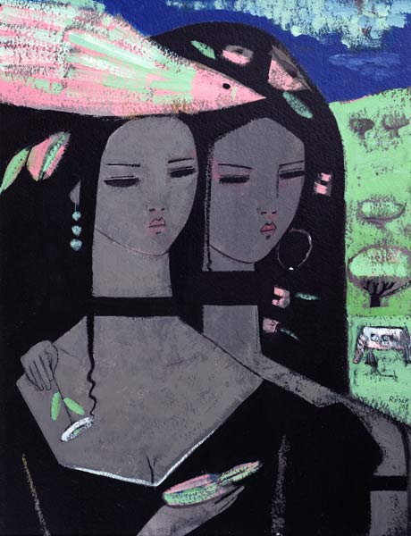 Friends, 1994 (oil on board)  von Endre  Roder