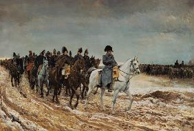 Napoleon und die Generäle Ney, Berthier, Drouaut, Gourgaud und de Flahaut im Feldzug