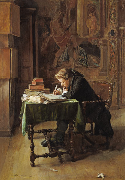 Young Man Writing von Ernest Meissonier