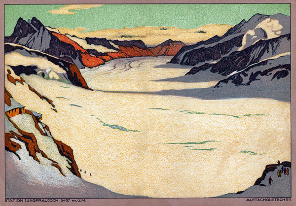 Le glacier d’Aletsch, Suisse. vers 1920-30 von Ernst Emil Schlatter